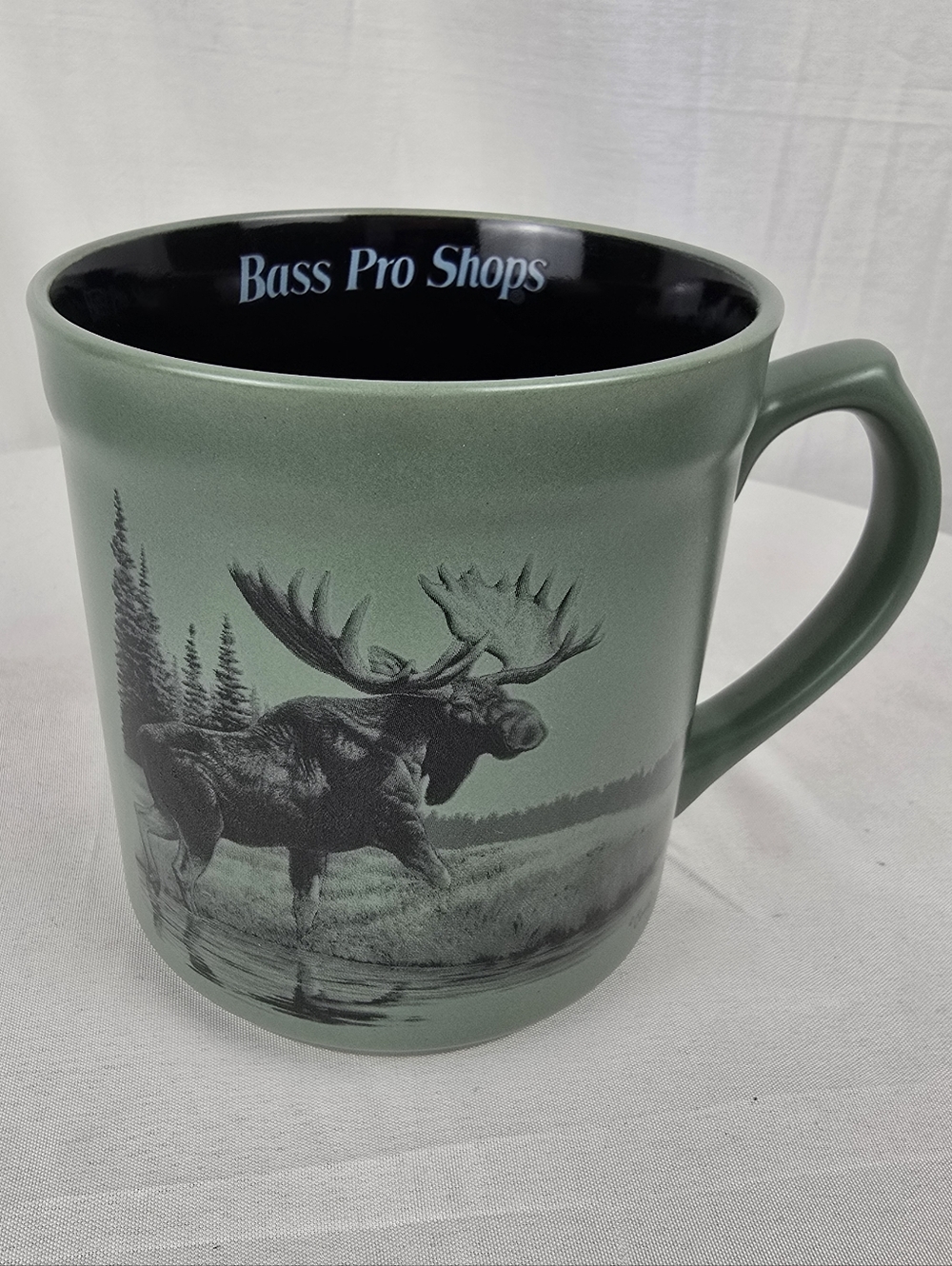 Bass Pro Shops Green and Black Moose Ceramic Mug